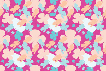 Hand Painted Flower Pattern Little Floral Liberty Seamless Texture Background. Spring, Summer Romantic Blossom Flower Garden Seamless Pattern for Your Designs