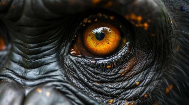 Close-up of Eye with Yellow and Orange Light