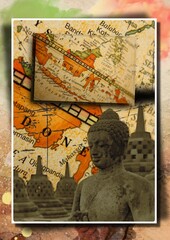 Borobudur illustration Indonesia Landmark Building Borobudur Temple