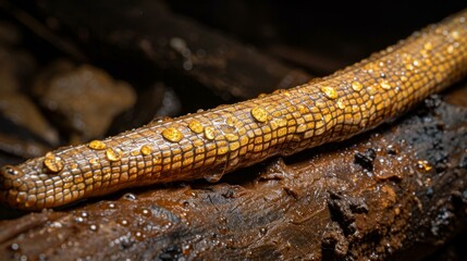 Close-up of a Yellow Snake's Skin