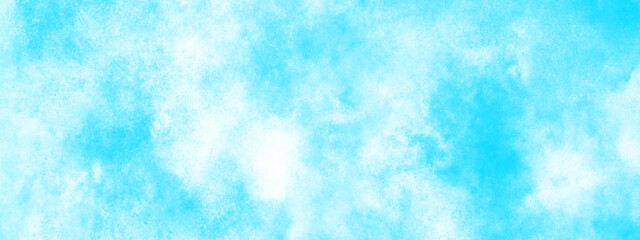 creative brush painted aquarelle light sky blue background, blurred and grainy Blue powder explosion, watercolor abstract grunge blue paper texture painting background, Natural and cloudy fresh sky.