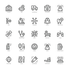 Hospital Element icon pack for your website, mobile, presentation, and logo design. Hospital Element icon outline design. Vector graphics illustration and editable stroke.