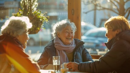 The elderly friends' conversation.