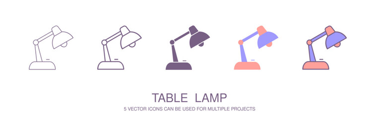 Table lamp icon. desk lamp flat vector illustration, Lampshade, symbol of light, home or workplace. Table lamp with lampshade.