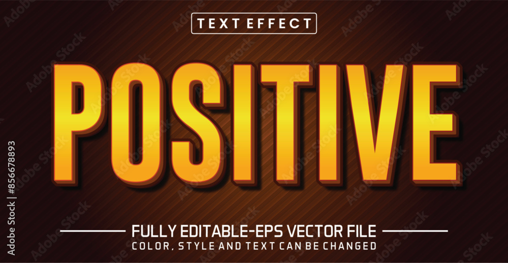 Poster positive font text effect editable