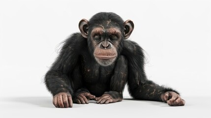 Naklejka premium 3D animated monkey isolated on white background