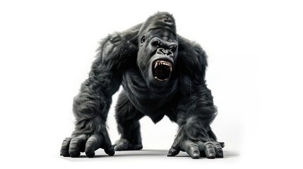 King Kong 3D animation isolated on white background