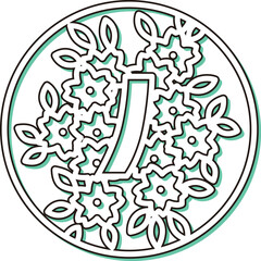 カラーシャドウの円形ミニ花札　弥生　桜　赤短　3月　桜に赤短