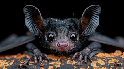 Obraz premium Flying Fox Bat up Close - Nocturnal Creature and its Habitat