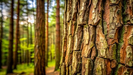 Obraz premium Close-up of Tree Bark in a Forest Setting