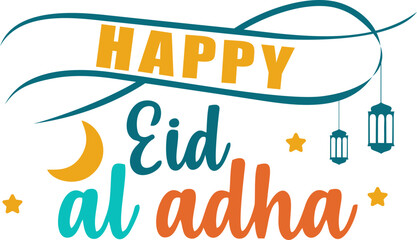Eid Al-Adha Typography with Decoration