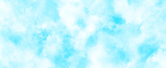 Obraz premium creative brush painted aquarelle light sky blue background, blurred and grainy Blue powder explosion, watercolor abstract grunge blue paper texture painting background, Natural and cloudy fresh sky.