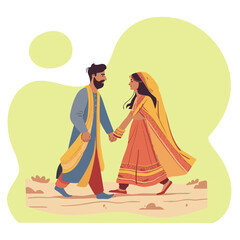 Traditional Couple Holding Hands