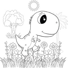 dinosaur coloring page for kids