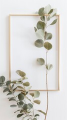 Mockup frame in cozy light minimalist living room interior close up, Scandinavian interior background, 3d render