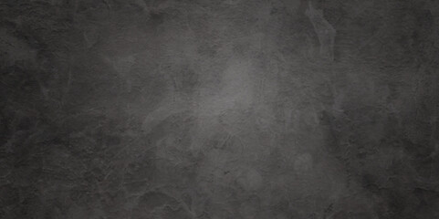 Abstract black stone wall texture grunge rock surface. Old wall stone for dark black distressed grunge background wallpaper. rough concrete wall. dark gray background backdrop. wide panoramic banner.