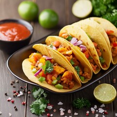 Indian Masala papad tacos made in the style of mexican taco