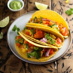 Indian Masala papad tacos made in the style of mexican taco