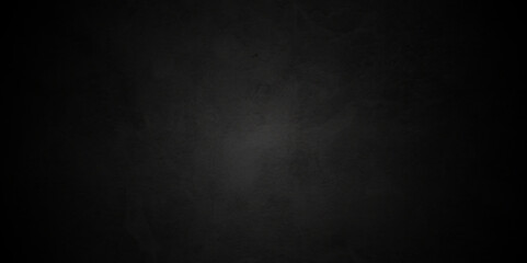 Abstract black stone wall texture grunge rock surface. Old wall stone for dark black distressed grunge background wallpaper. rough concrete wall. dark gray background backdrop. wide panoramic banner.