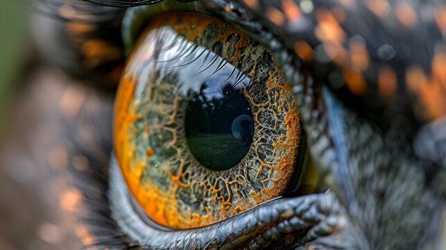 Eye of a Peacock, Detailing Pigmentation and Structure