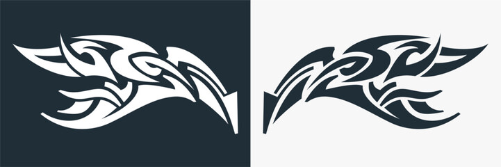 tribal tatoo elegant butterfly wings and illustrations background