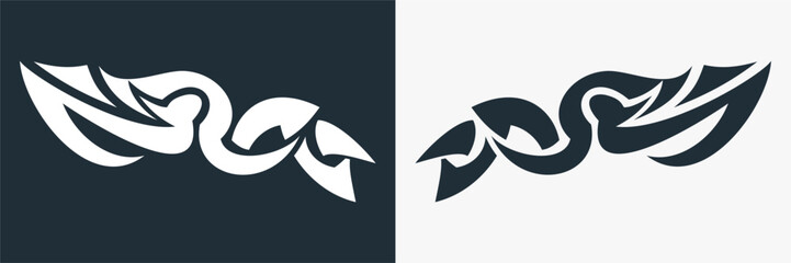 tribal tatoo wings background gothic art and decorative elements