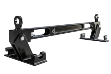 Heavy-duty black steel industrial lifting equipment, ideal for construction, engineering, and manufacturing applications.