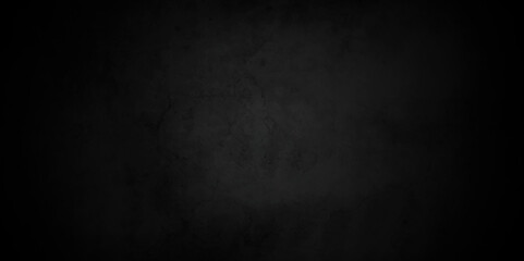 Old wall stone for dark black distressed grunge background wallpaper. rough concrete wall. Abstract black stone wall texture grunge rock surface. dark gray background backdrop. wide panoramic banner.