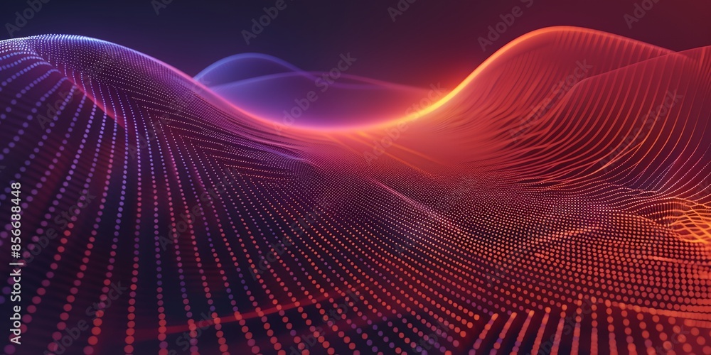 Poster a colorful, abstract landscape with a red and blue gradient. the image is a representation of a digi