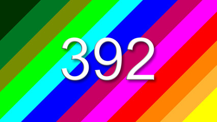 392 colorful rainbow background year number