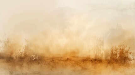 Abstract Foggy Landscape in Warm Tones