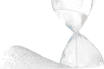Hourglass stand on black sand with silhouette shadow over black background. Black hourglass show more time Deadline extended time management hope concept hour glass, life clock passing by