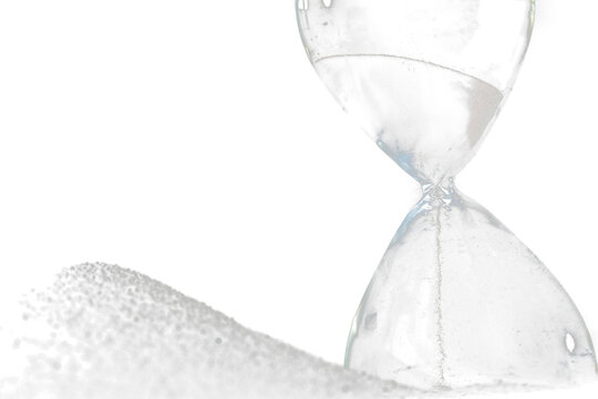 Hourglass stand on black sand with silhouette shadow over black background. Black hourglass show more time Deadline extended time management hope concept hour glass, life clock passing by