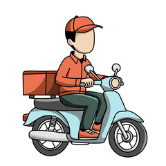 Delivery Courier Cartoon Style