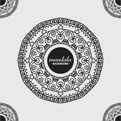  simple and ethnic style vector white and black mandala design.