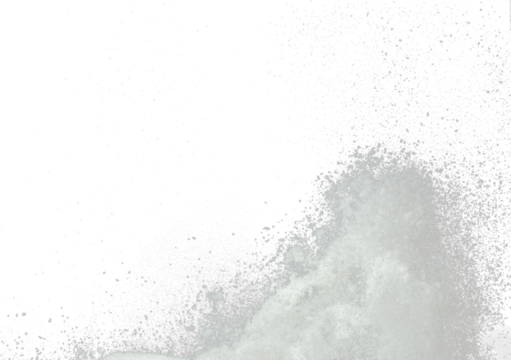 Explosion of snow falling down from sky or roof, heavy big small size snows. Freeze shot on black background isolated. Fluffy White snowflakes splash explode cloud up in mid air storm