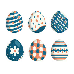 Colorful pastel green decorative easter eggs collection