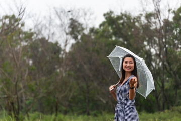 Lifestyle traveler or tourism women happy feeling good relax