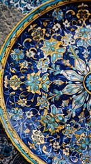 Fototapeta premium Ornate Islamic Ceramic Plate with Luxurious Detail