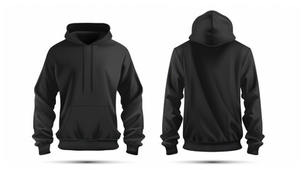 Black Hoodie Mockup - Front and Back Views