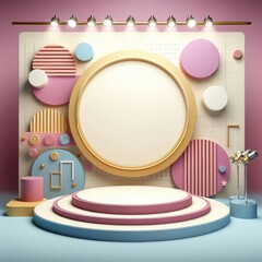 Retro Podium for Product Photo: Classic and Elegant Ambiance