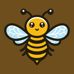 a bee with a blue face and a yellow face.