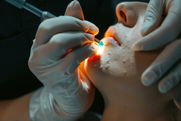 A person receiving an injection, informative and straightforward