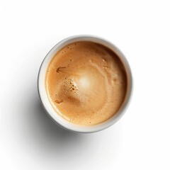 Top View of a Cup of Coffee with Creamy Foam