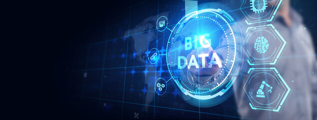 Business, Technology, Internet and network concept. Big Data Internet Information.