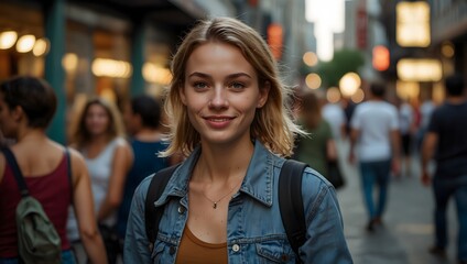 Obraz premium The unique personality traits revealed in a candid snapshot of a stranger on a bustling city street ai-generated