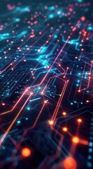 Abstract Circuitry: Glowing Digital Pathways