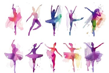 A group of ballet dancers posing in different ways