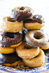Plate of Homemade Assorted Donuts
