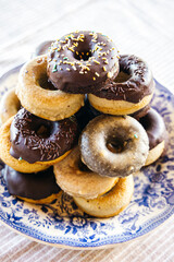 Plate of Homemade Assorted Donuts